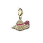 Collana Charm Gold Summer Hat Swarovski con cordoncino