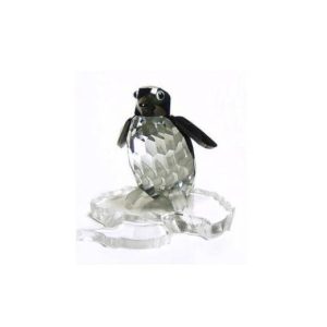 Pinguino nero con base trasparente Swarovski