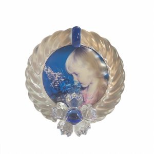 PREZZO SPECIALE: Portafoto cornice Blue Flower Swarovski