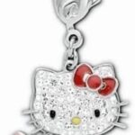 Collana Charm Hello Kitty Red Bow Swarovski con cordoncino