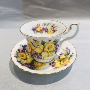 Tazza caffè con piattino Happy Anniversary 1997 Royal Albert