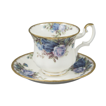 Set 6 tazze moka Moonlight Rose Blu Royal Albert