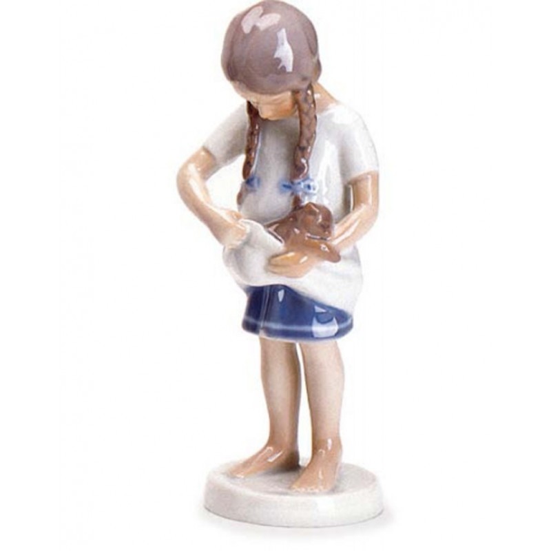 Statua Bimba con gattino – Figurine Royal Copenhagen