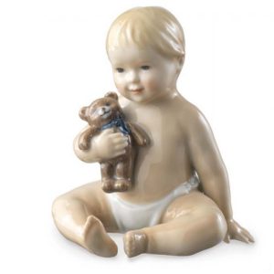 Statua Bimbo con orso – Figurine Royal Copenhagen
