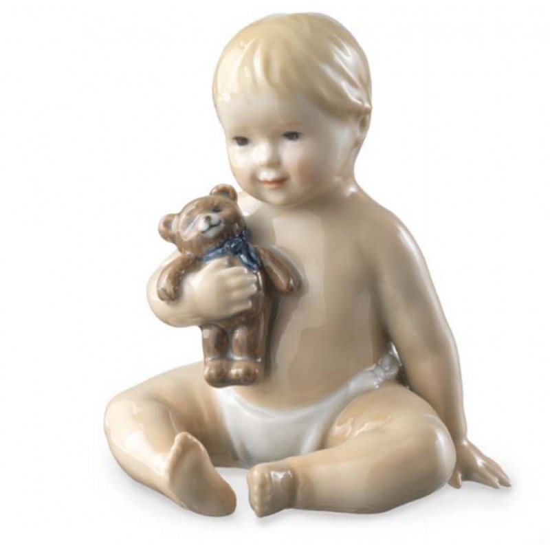 Statua Bimbo con orso – Figurine Royal Copenhagen