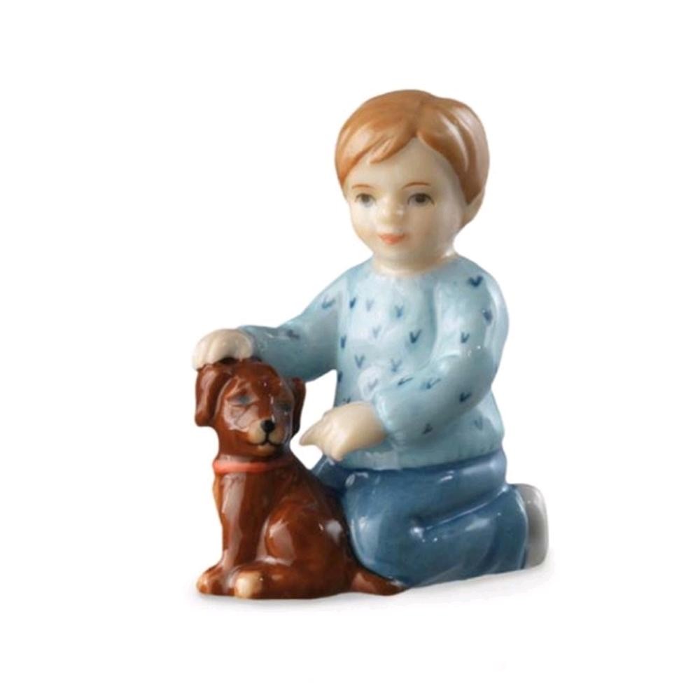 Statua Bimbo con cane – Figurine Royal Copenhagen